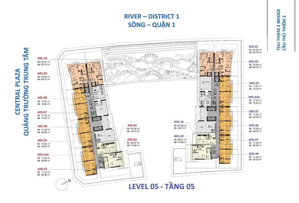Mặt bằng tầng 5 | The Opera Resicence | The Metropole Thủ Thiêm